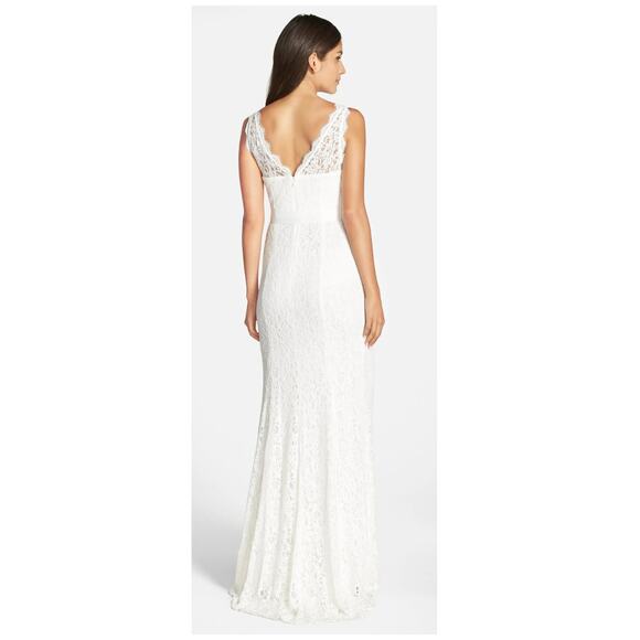 ADRIANNA PAPELL Sleeveless Lace Overlay Illusion Gown Size US/14 - Picture 2 of 11